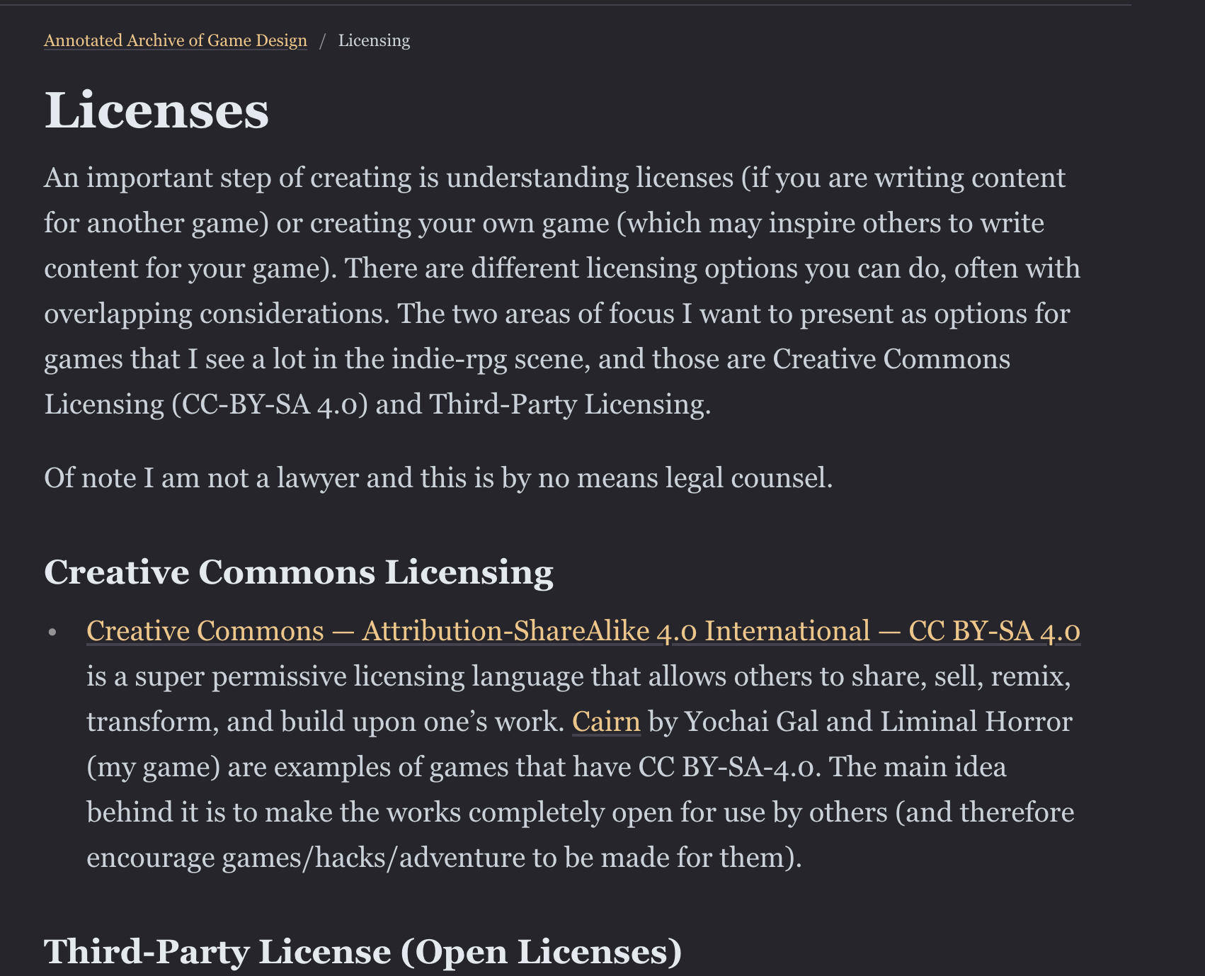 Licensing (Annotated Archive)