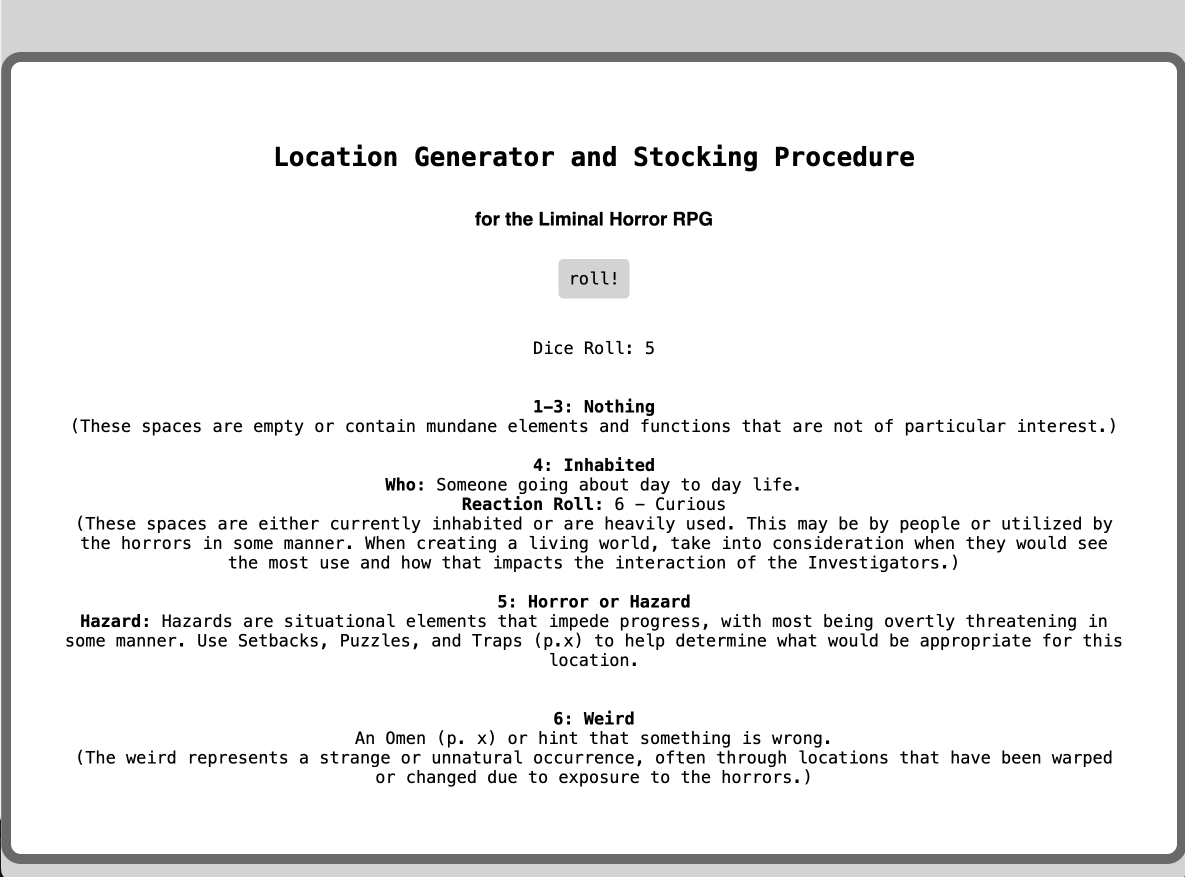 Location Generator and Stocking Procedure