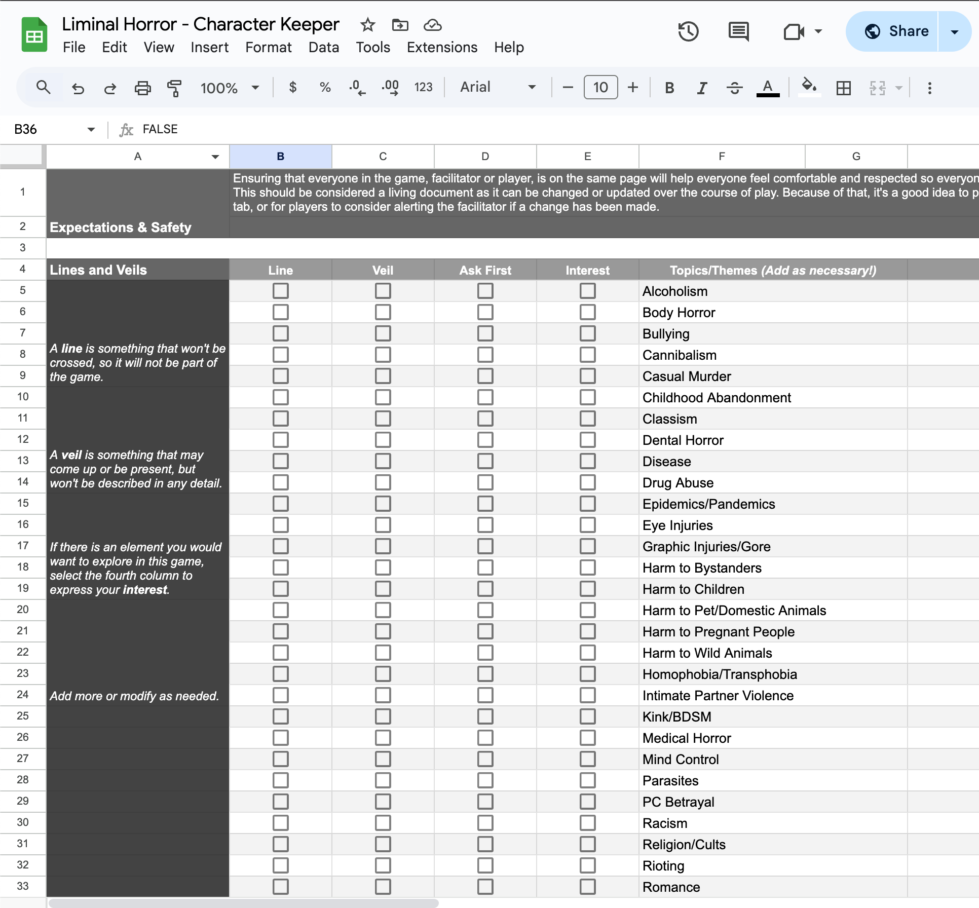 Safety Tools Document