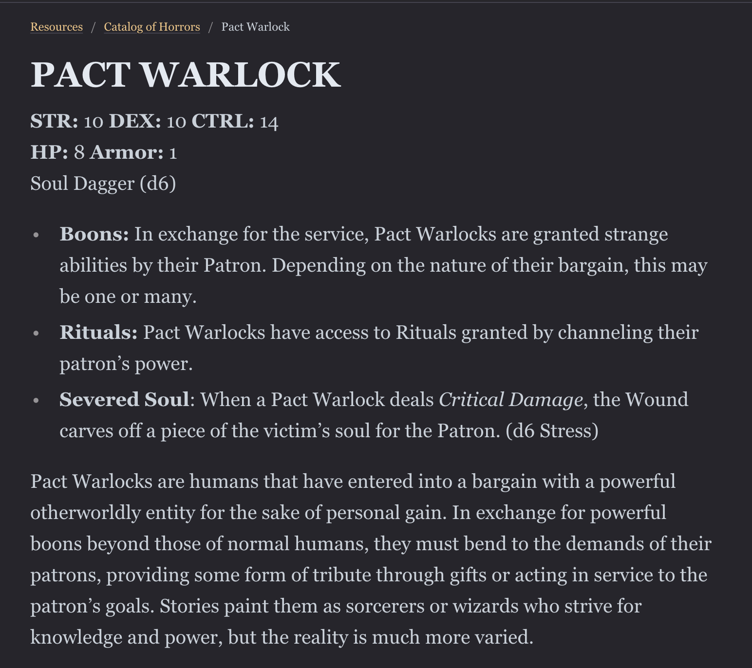Pact Warlock