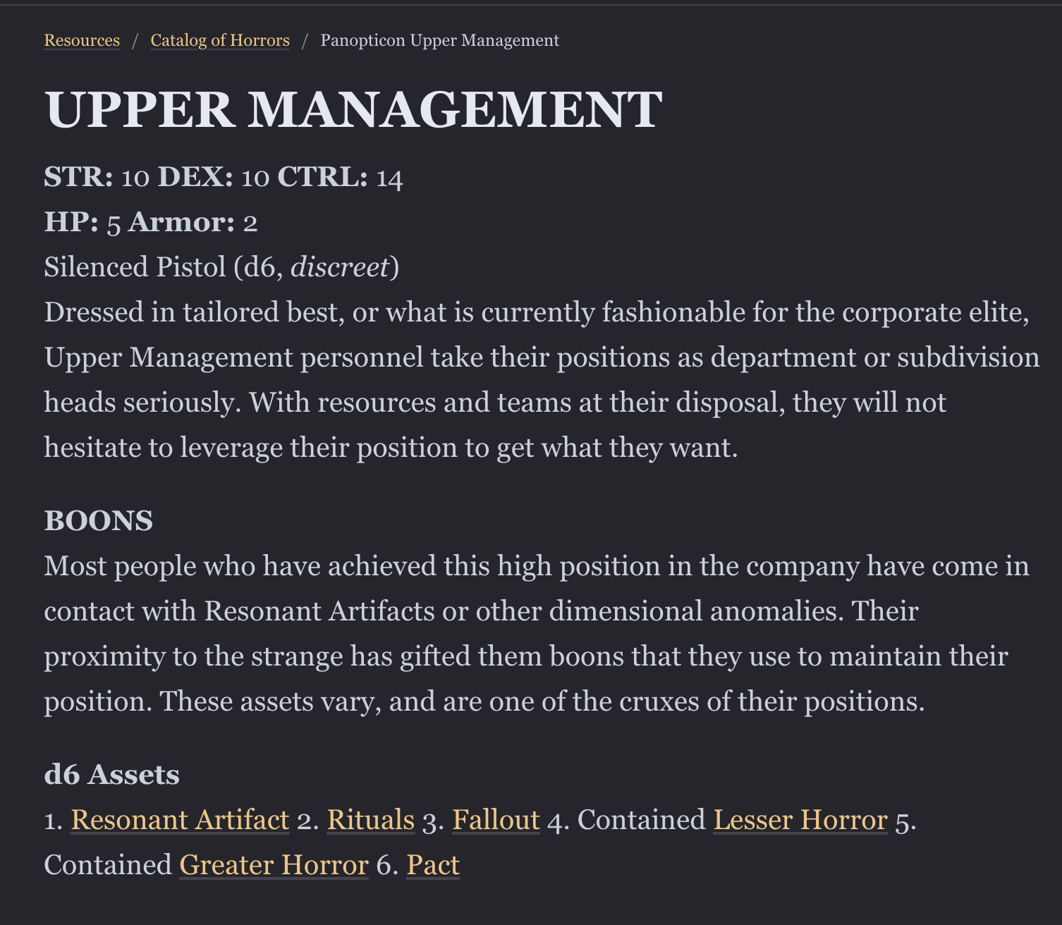 Upper Management (Panopticon)