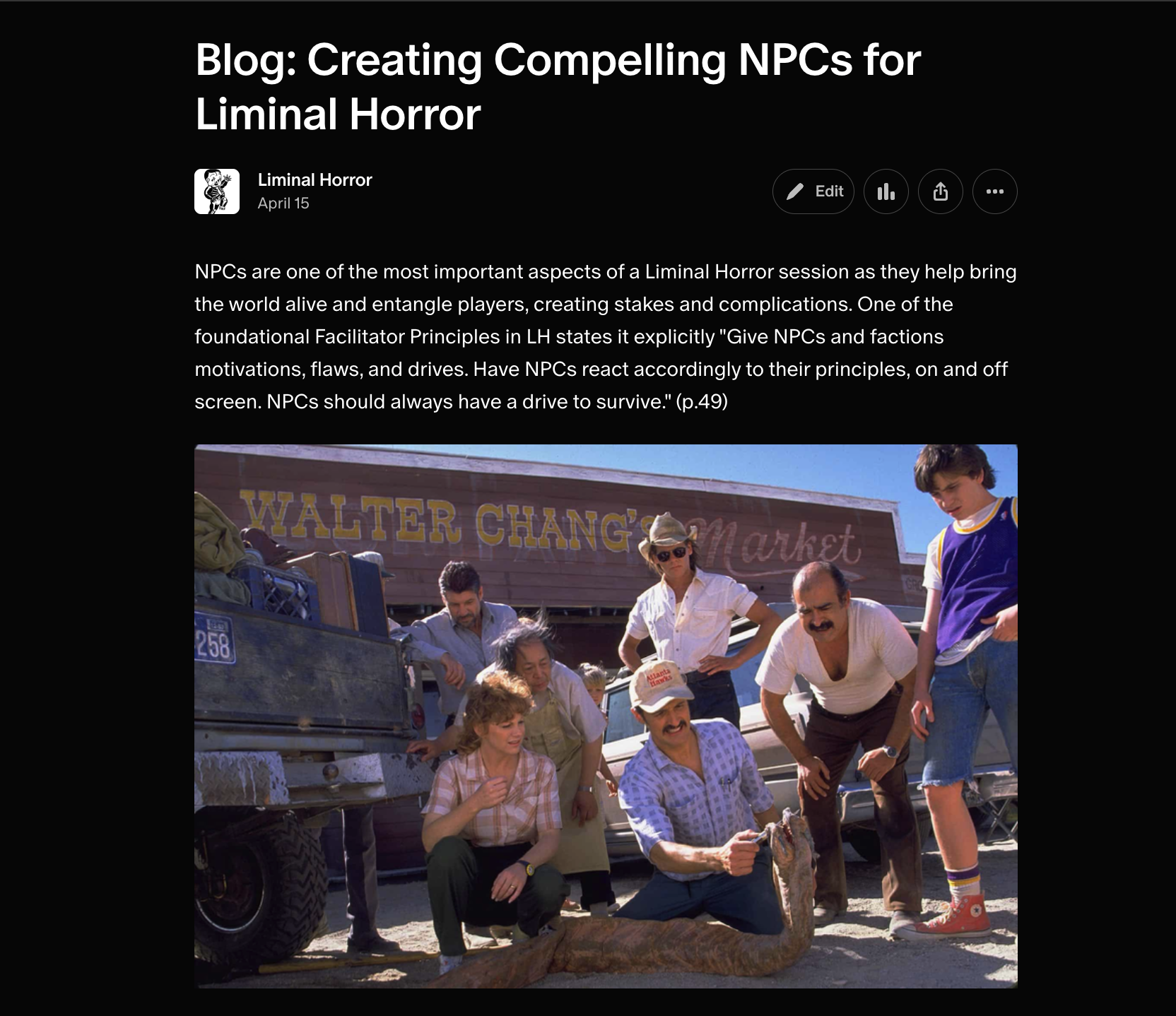 Creating Compelling NPCs for Liminal Horror
